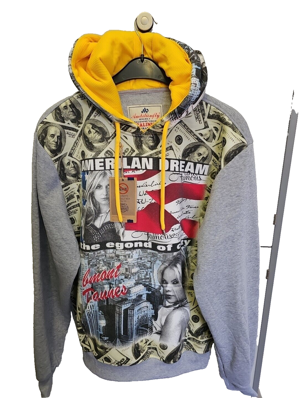 EK 1542 Ambitionfly Herren Kapuzenpullover XXL mit gelber Kapuze0