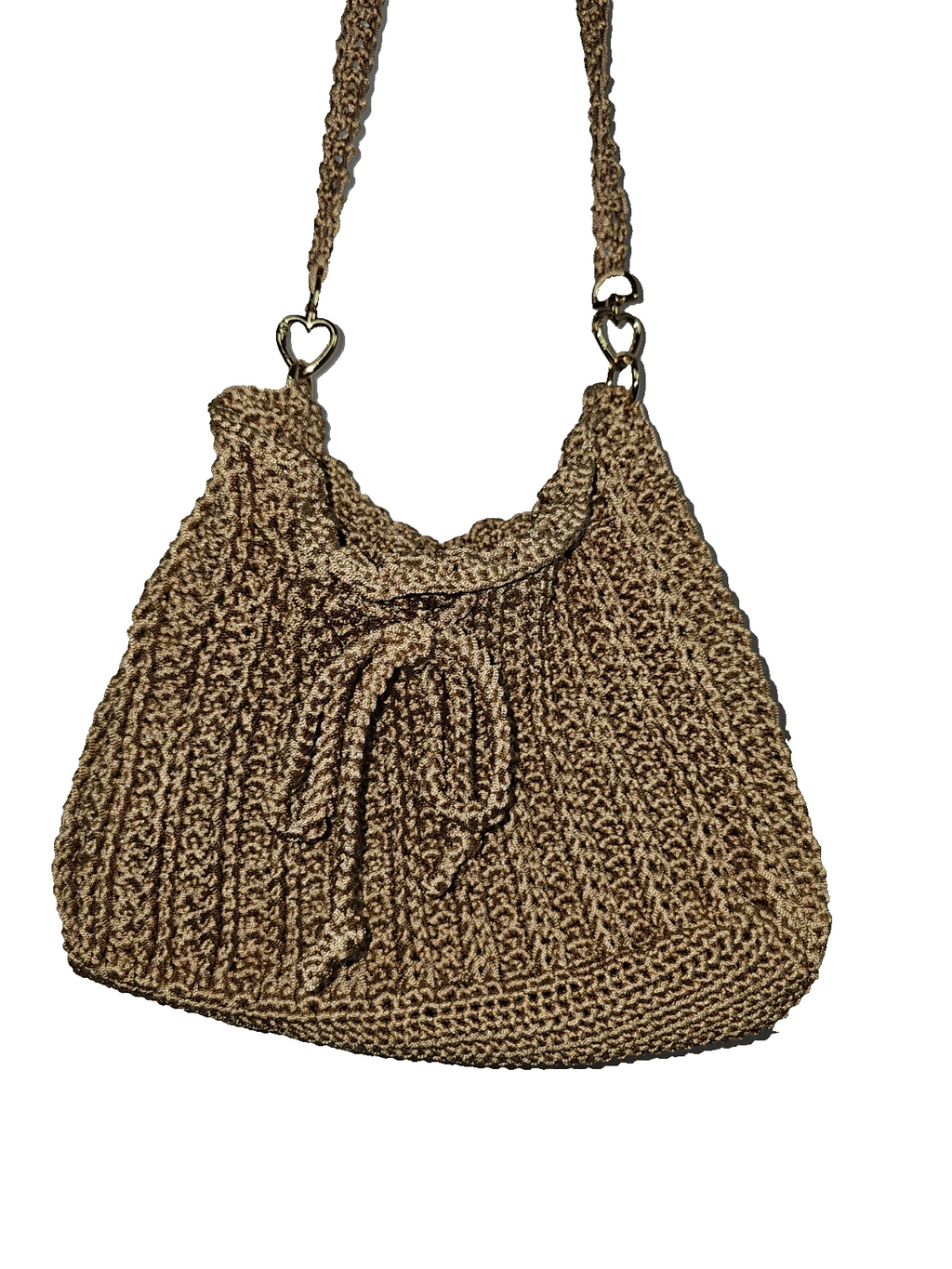 EK7847 Damen Handtasche Selbstgemacht,  Braun/gold1