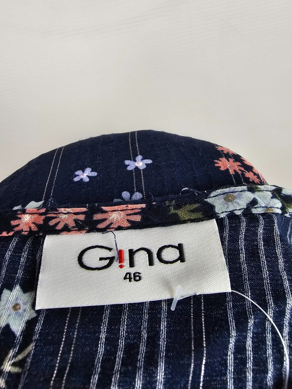 EK5442 Damen Bluse von Gina, blau mit Blumen, Gr. 464