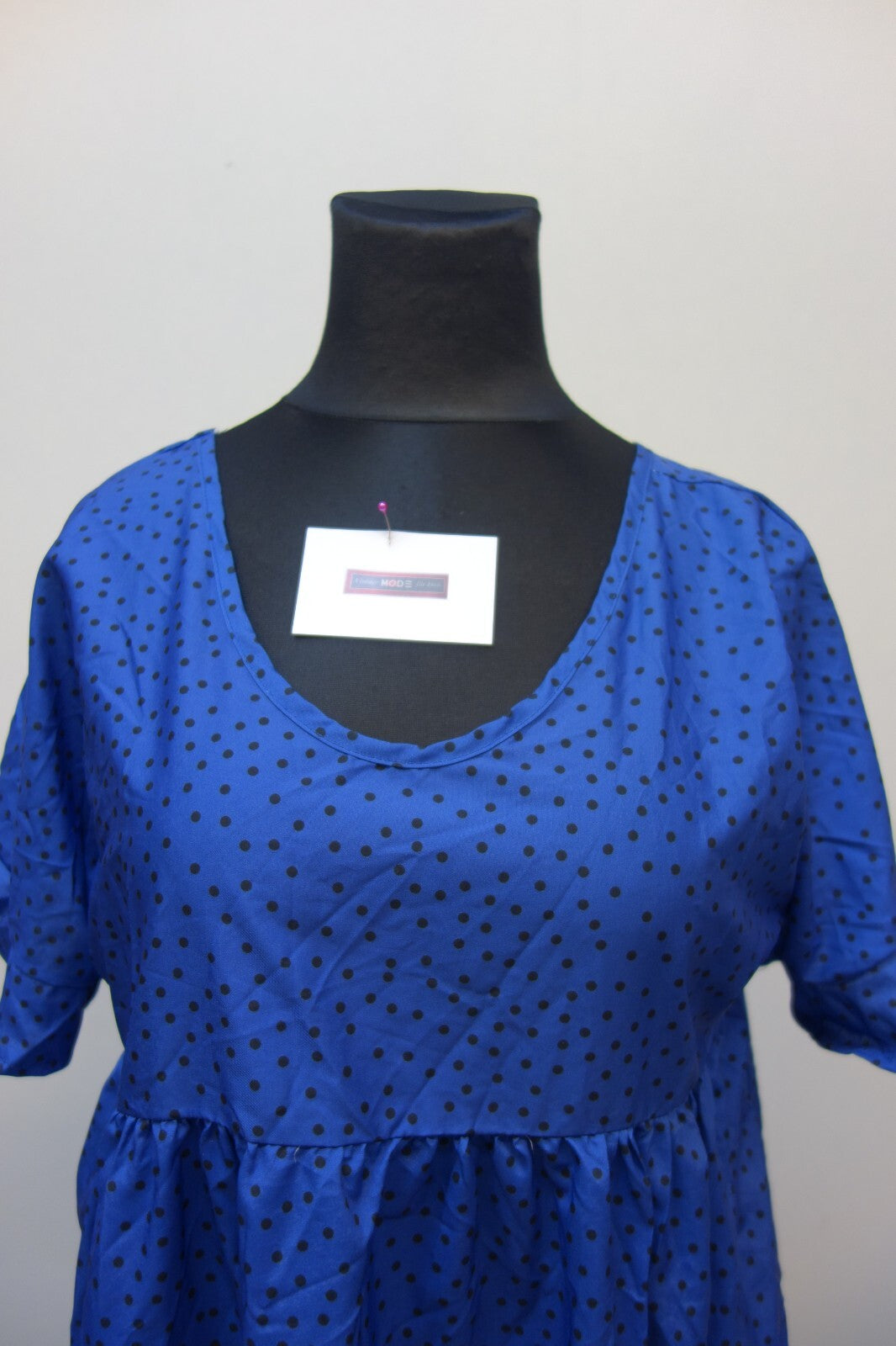 EK3485 Damen Kleid, blau mit schwarzen Punkten, Gr. XXL1