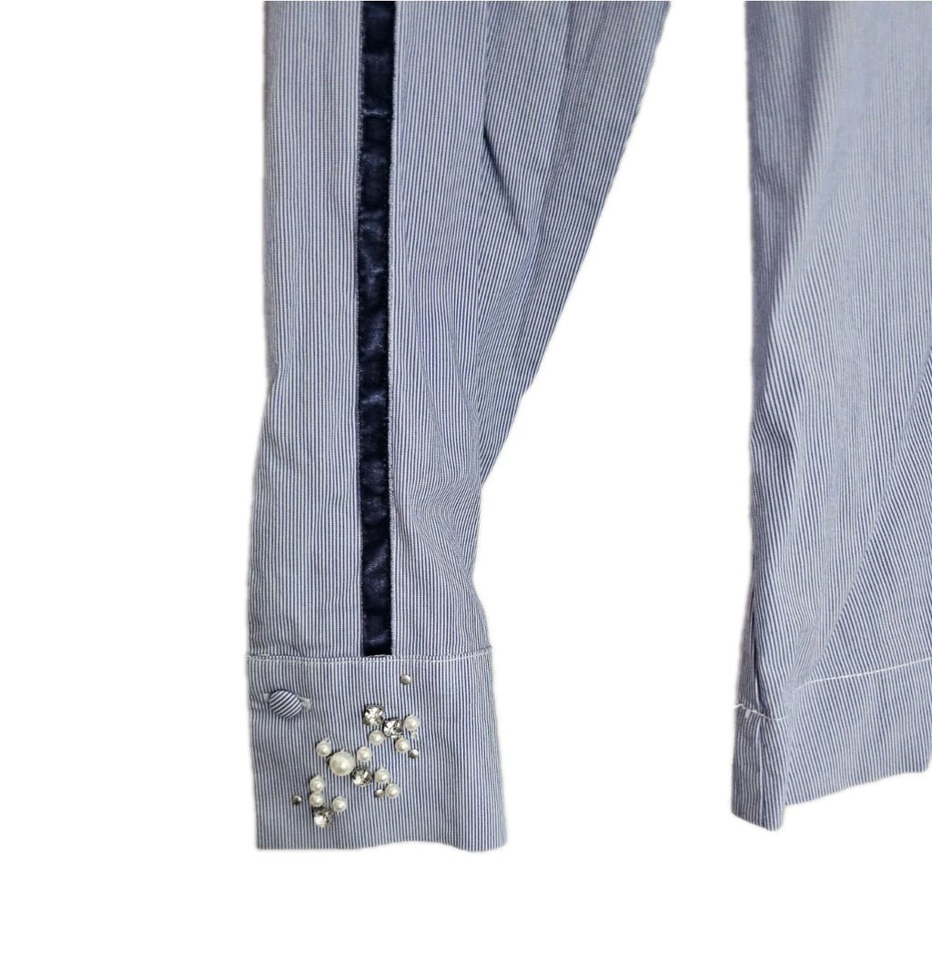 EK8703 Damen Bluse vongerry Weber, Blau/Weiß, Gr. 402
