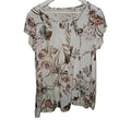 EK9850 Damen Bluse, weiß mit Blumenmuster, Gr.L (Größentabelle) 0