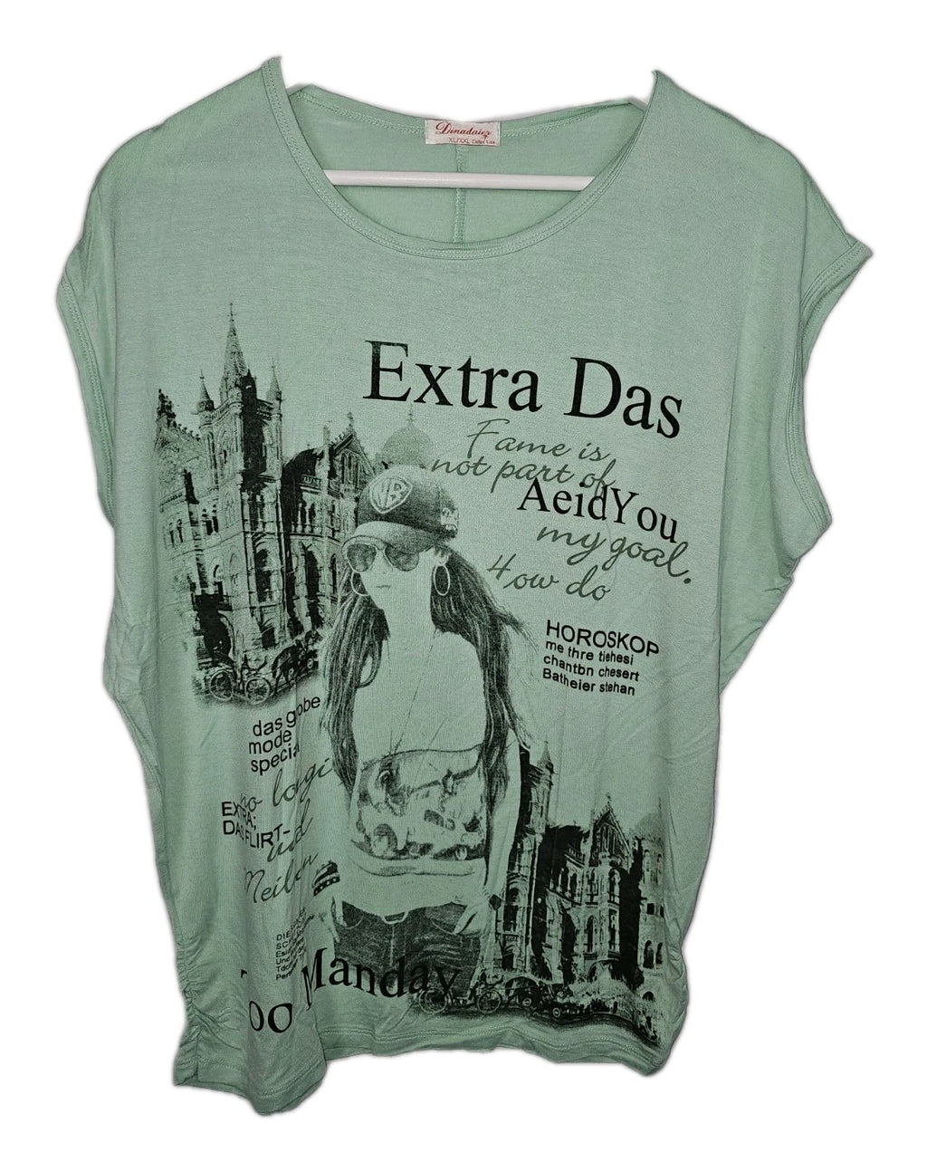 EK9961 Damen T-Shirt von Dinadair, grün, Gr.XL/XXL0