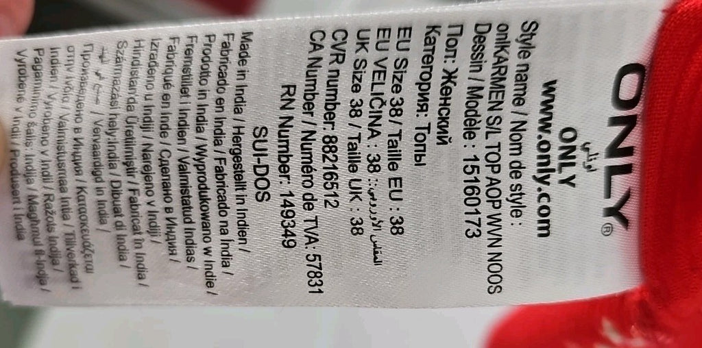 EK8042 Damen T-Shirt Only Gr.38 Rot2