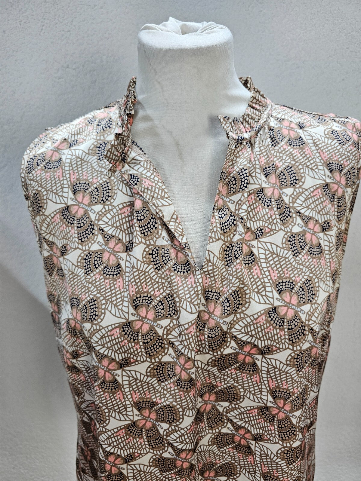 EK6119 Damen Bluse von Comma, braun-rosa, Gr.401
