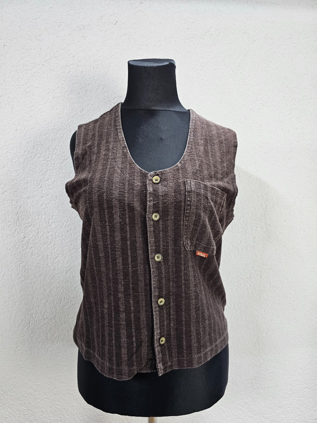 EK6065 Damen Weste von Steel&Soft, braun gestreift, Gr. M0