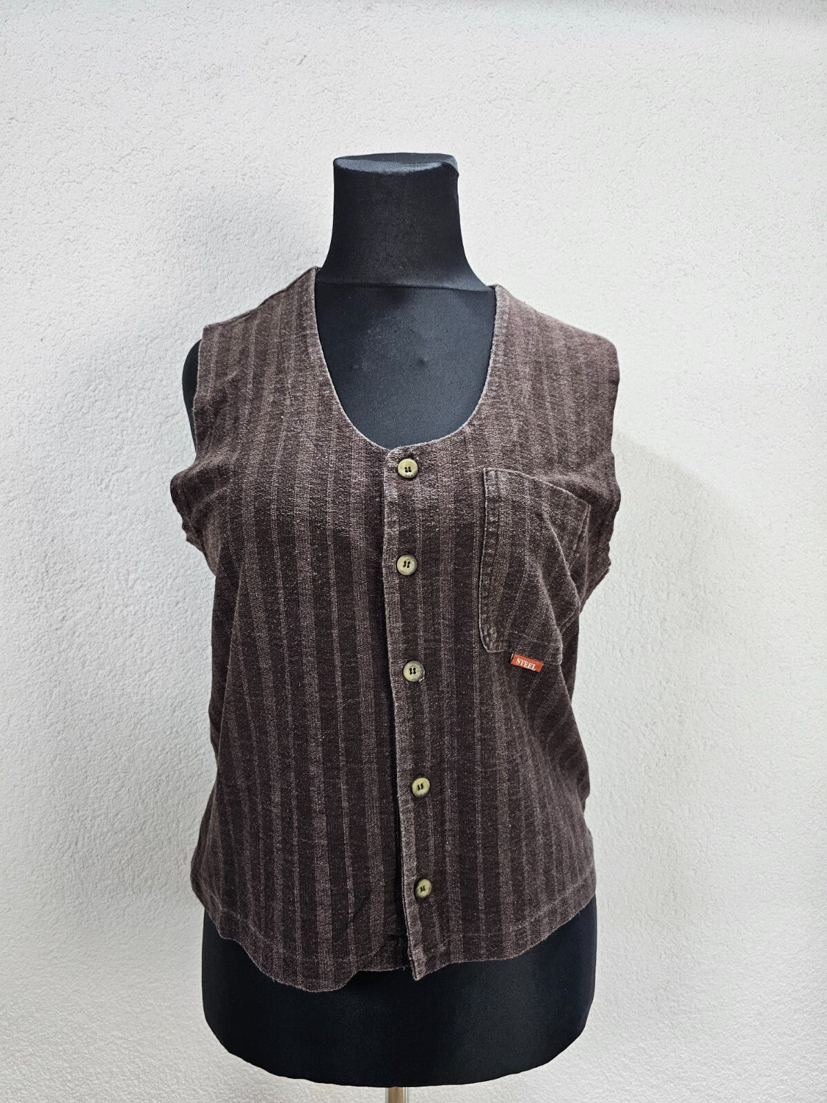 EK6065 Damen Weste von Steel&Soft, braun gestreift, Gr. M0