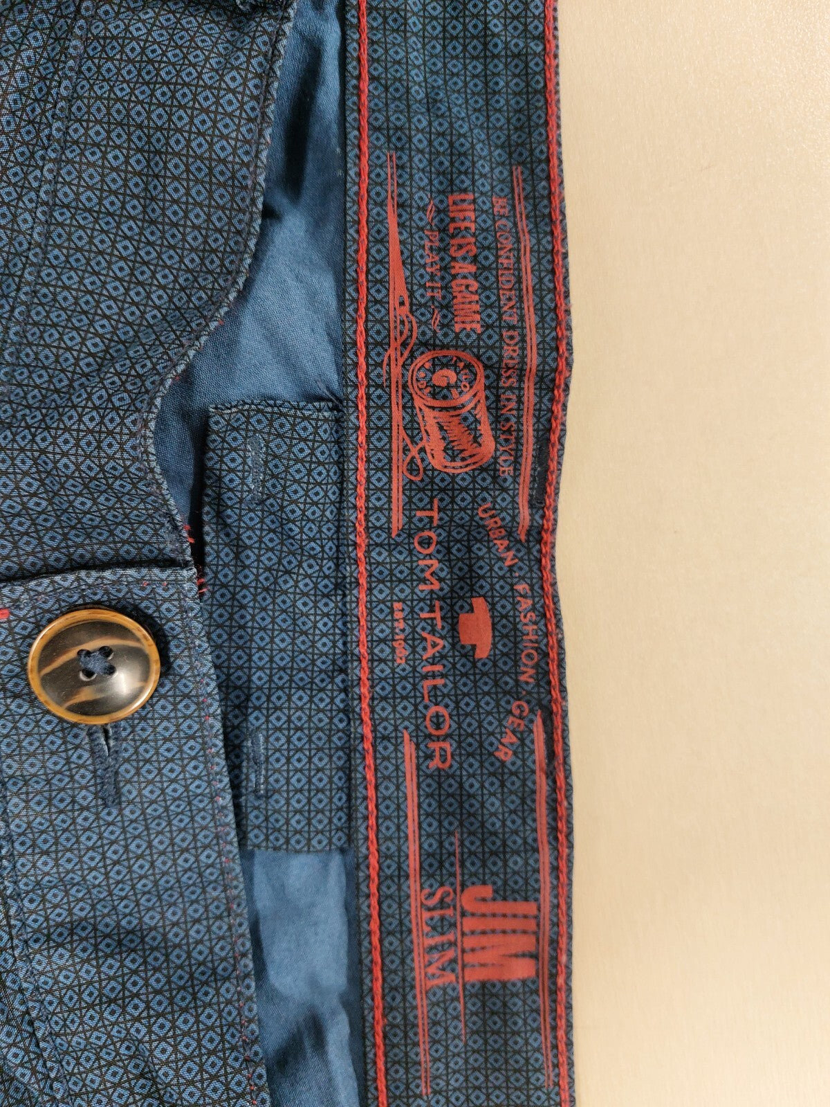 EK3343 Herren Shorts von Tom Tailor, dunkelblau gemustert, Gr. 364
