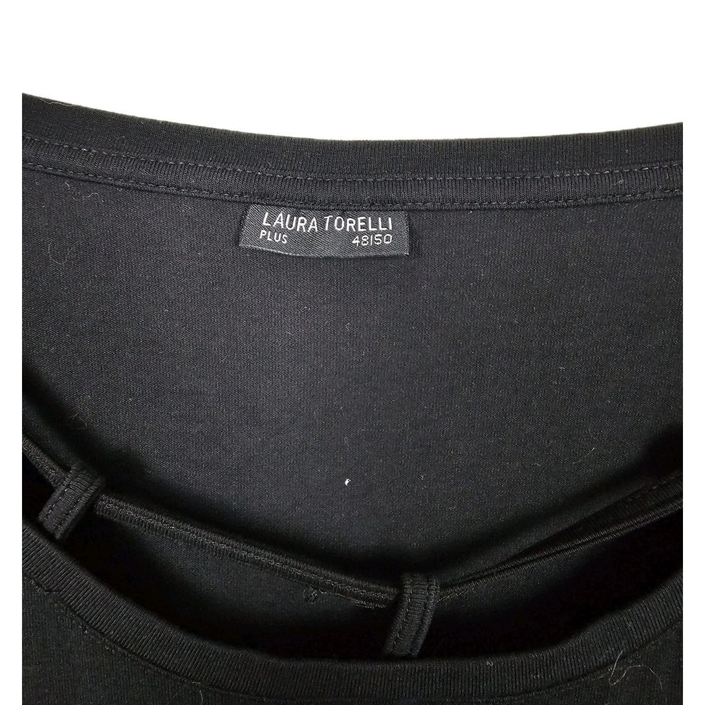 EK10604 Damen T-Shirt von Laura Torelli, Schwarz, Gr. 481