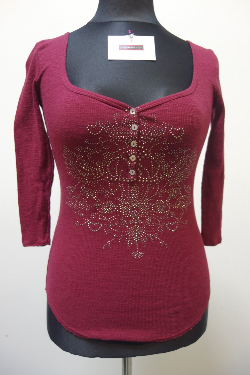 EK1882 Damen Shirt von Zara, weinrot, Gr. S0