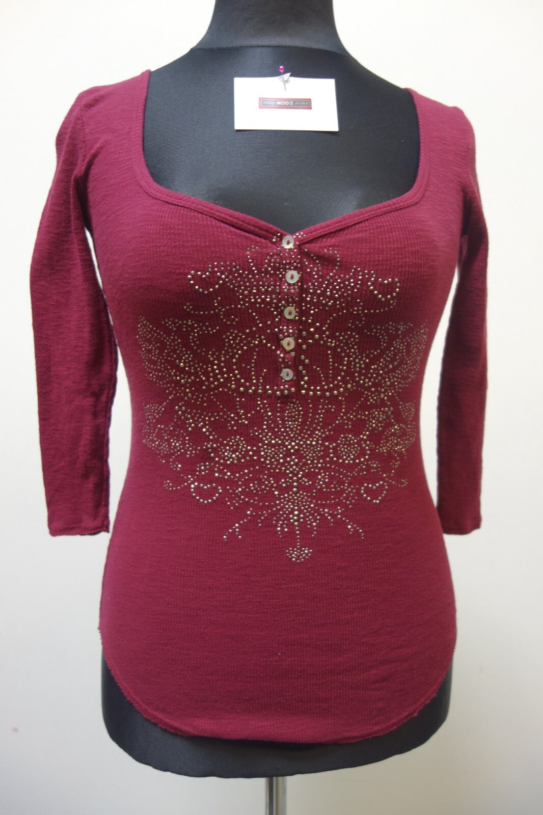 EK1882 Damen Shirt von Zara, weinrot, Gr. S0