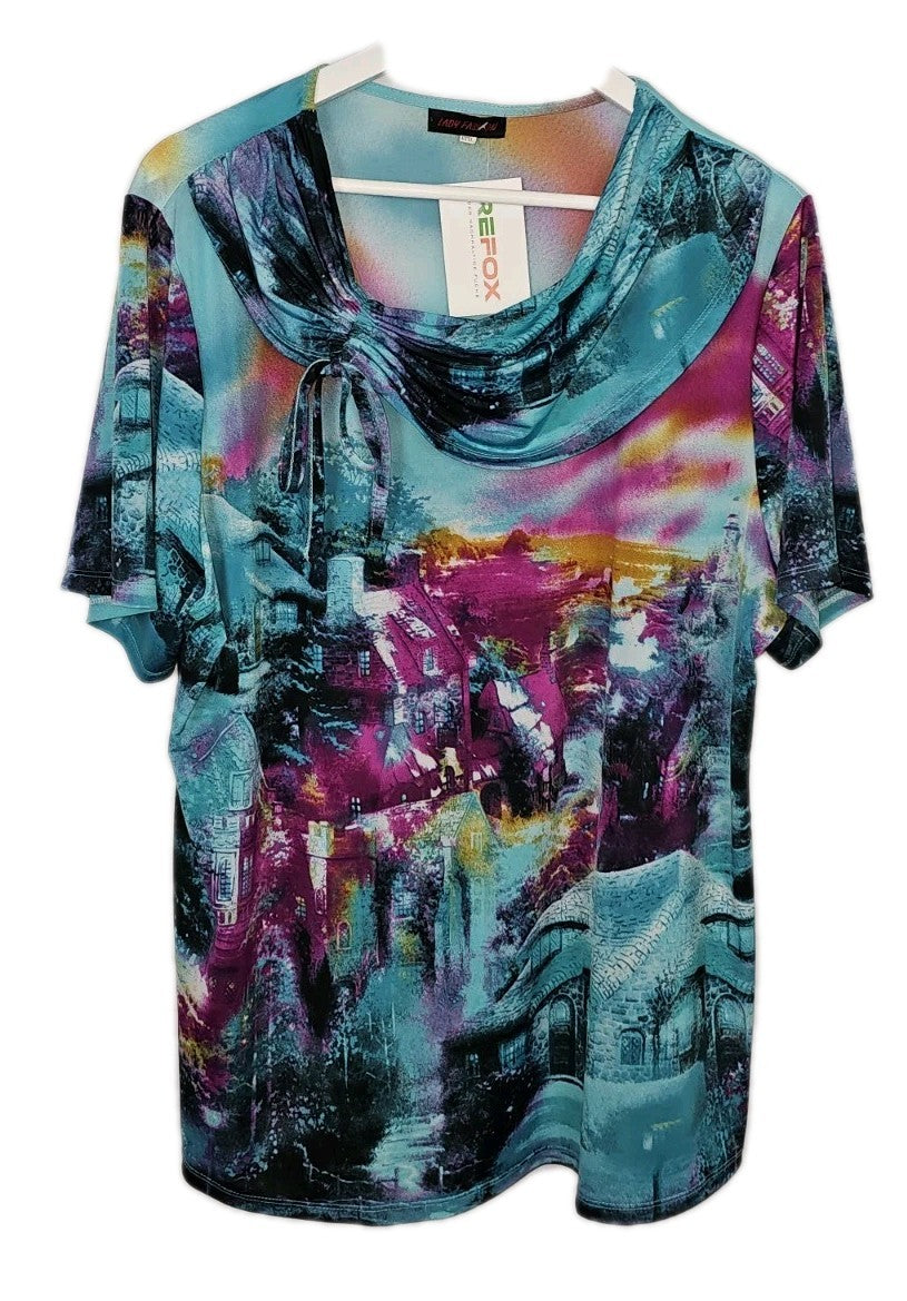 EK7794 Damen Bluse von Lady Fashion, Blau, Cr. XXXL0