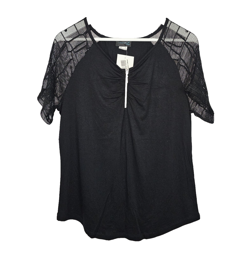 EK8394 Damen Bluse von Creation, Schwarz, Gr. 420