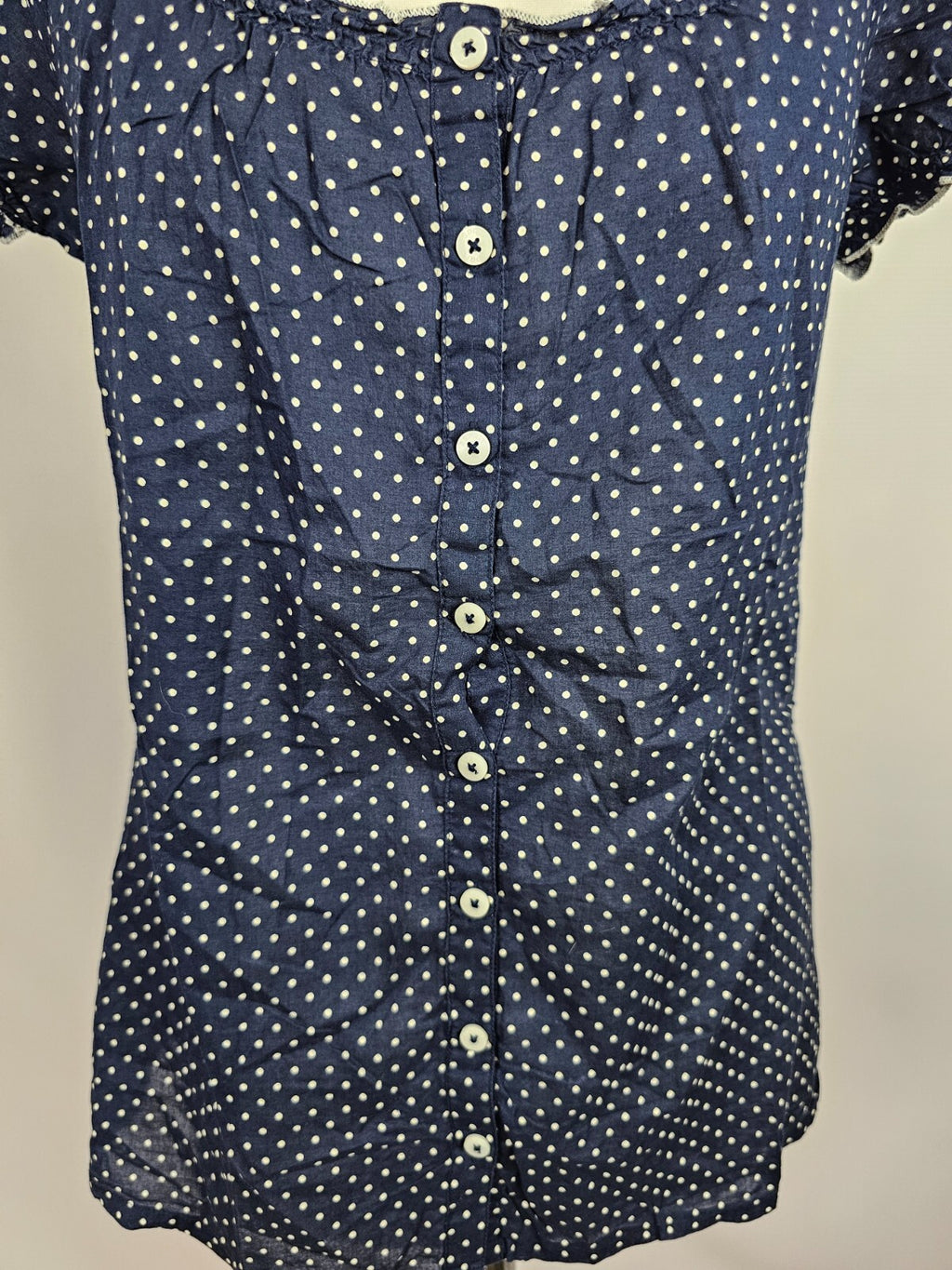 EK5481 Damen Bluse von Esprit, blau, weiß gepunktet, Gr. 362