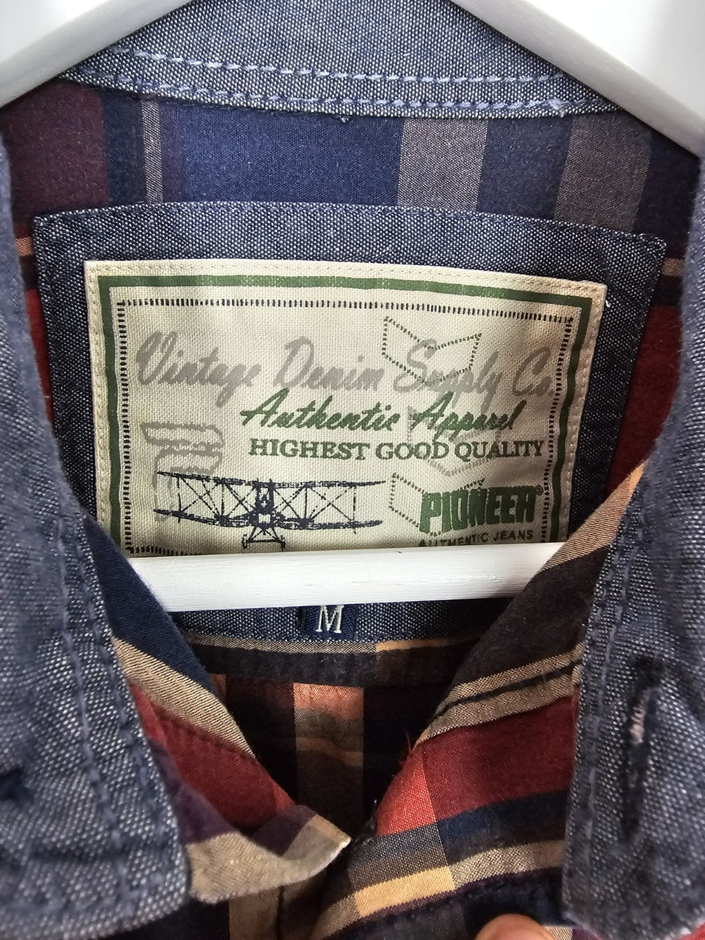 EK8993 Herren Hemd von Pioneer, rot/blau, Gr.M3