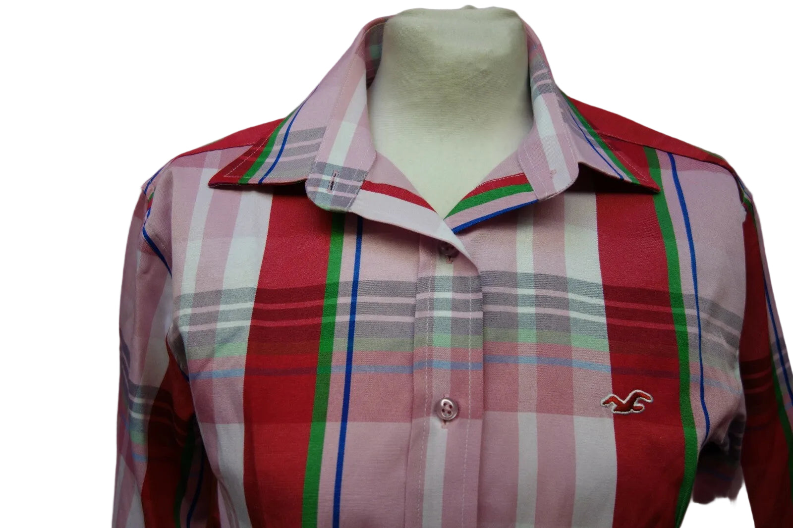 EK0033 Damen Blus von Hollister, rosa kariert, 381