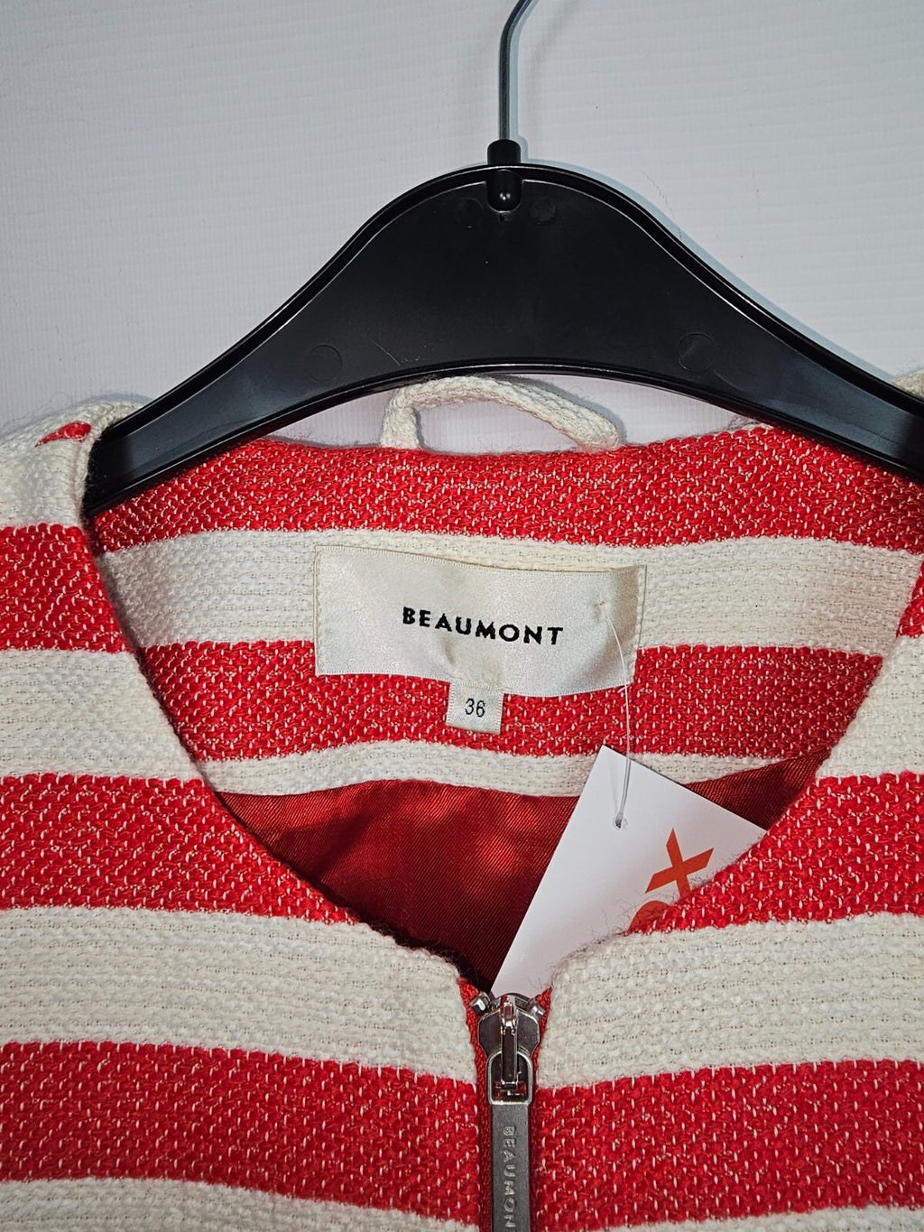 EK4659 Damen Strickjacke von Beaumont, Rot-Wieß, Gr.: 361