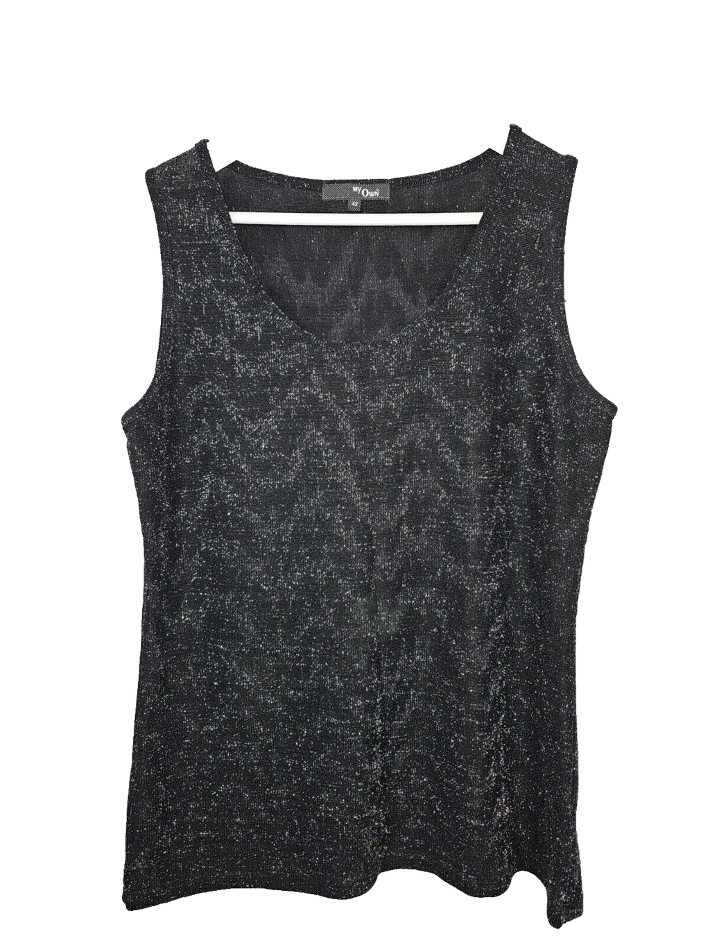 EK6965 Damen Trägershirt von My Own, schwarz mit Glitzer, Gr.420