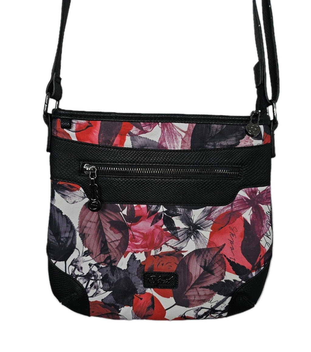 EK8529 Damen Tasche von Skpat, rot mit Blumenmuster, kleine Umhängetasche4