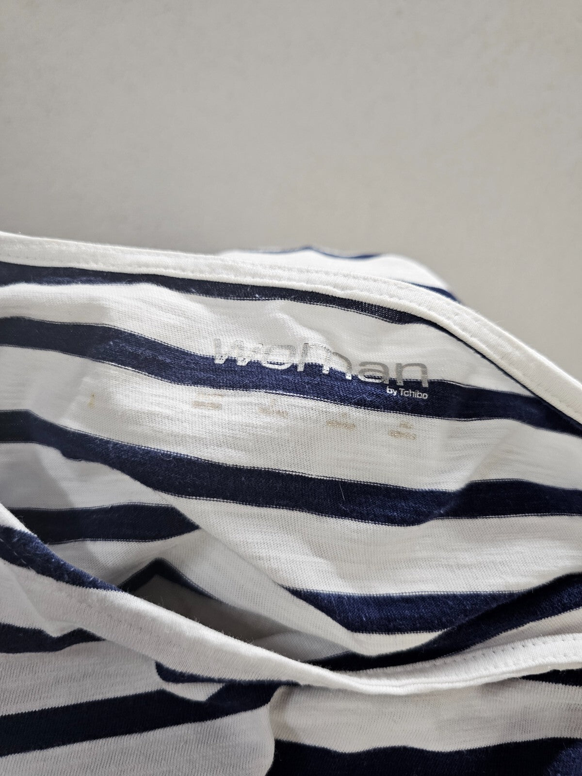 EK1115 Damen Shirt von Woman by Tchibo, weiß/blau gestreift, Gr. 36/386