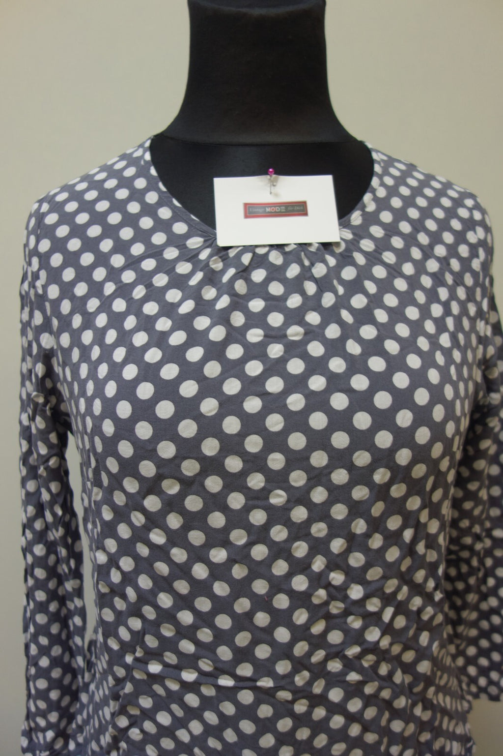 EK3804 Damen Bluse von Seidel, grau mit weißen Punkten, Gr. 461