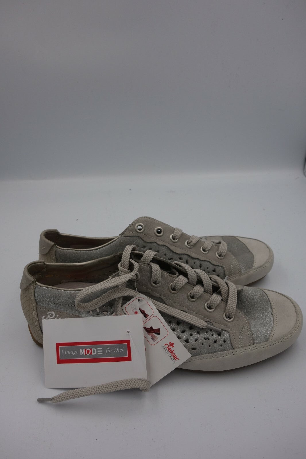 ES0269 Damen Sneaker von Rieker, silbergrau, 373