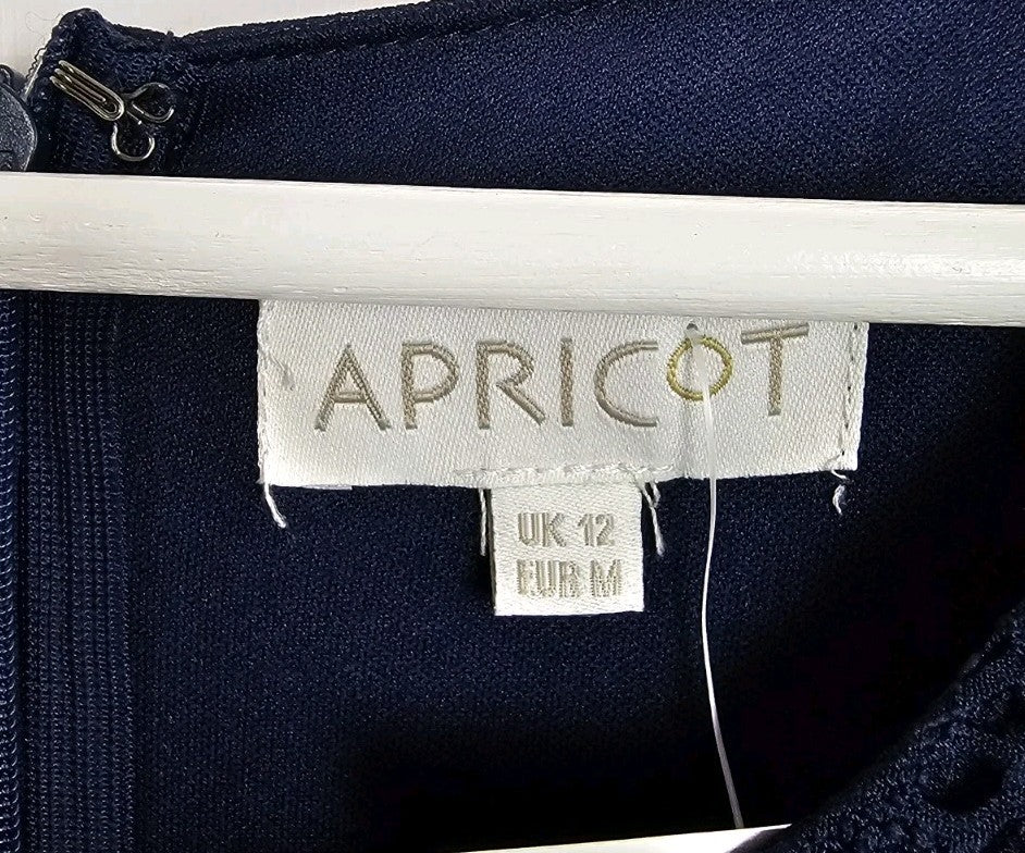 EK10137 Damen Kleid Apricot, blau, Gr.M1