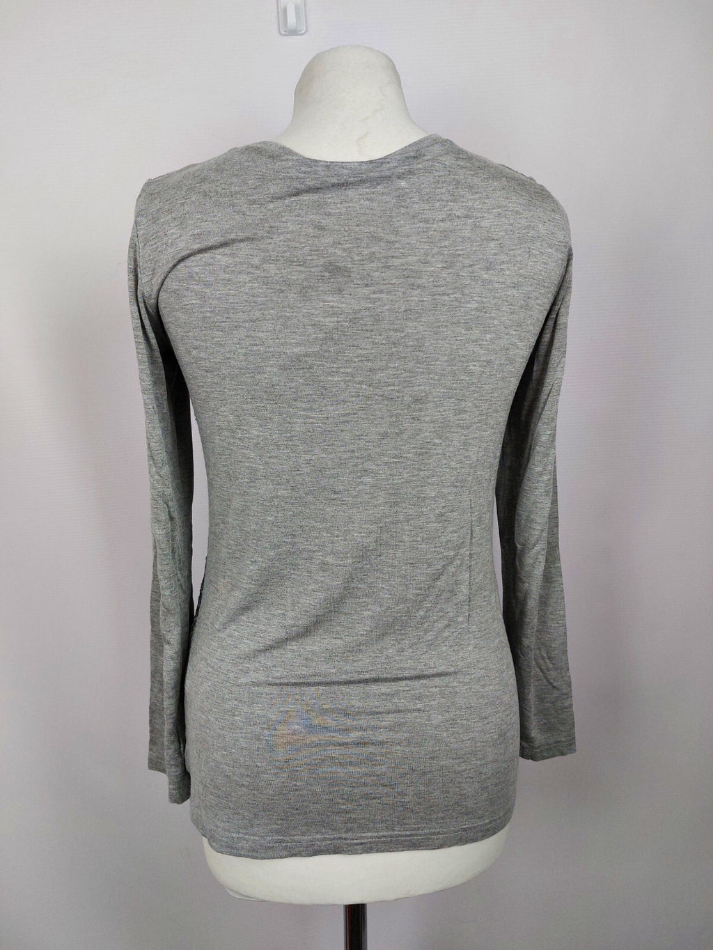 EK0325 Damen Langarmshirt von just white, grau, Gr. 345