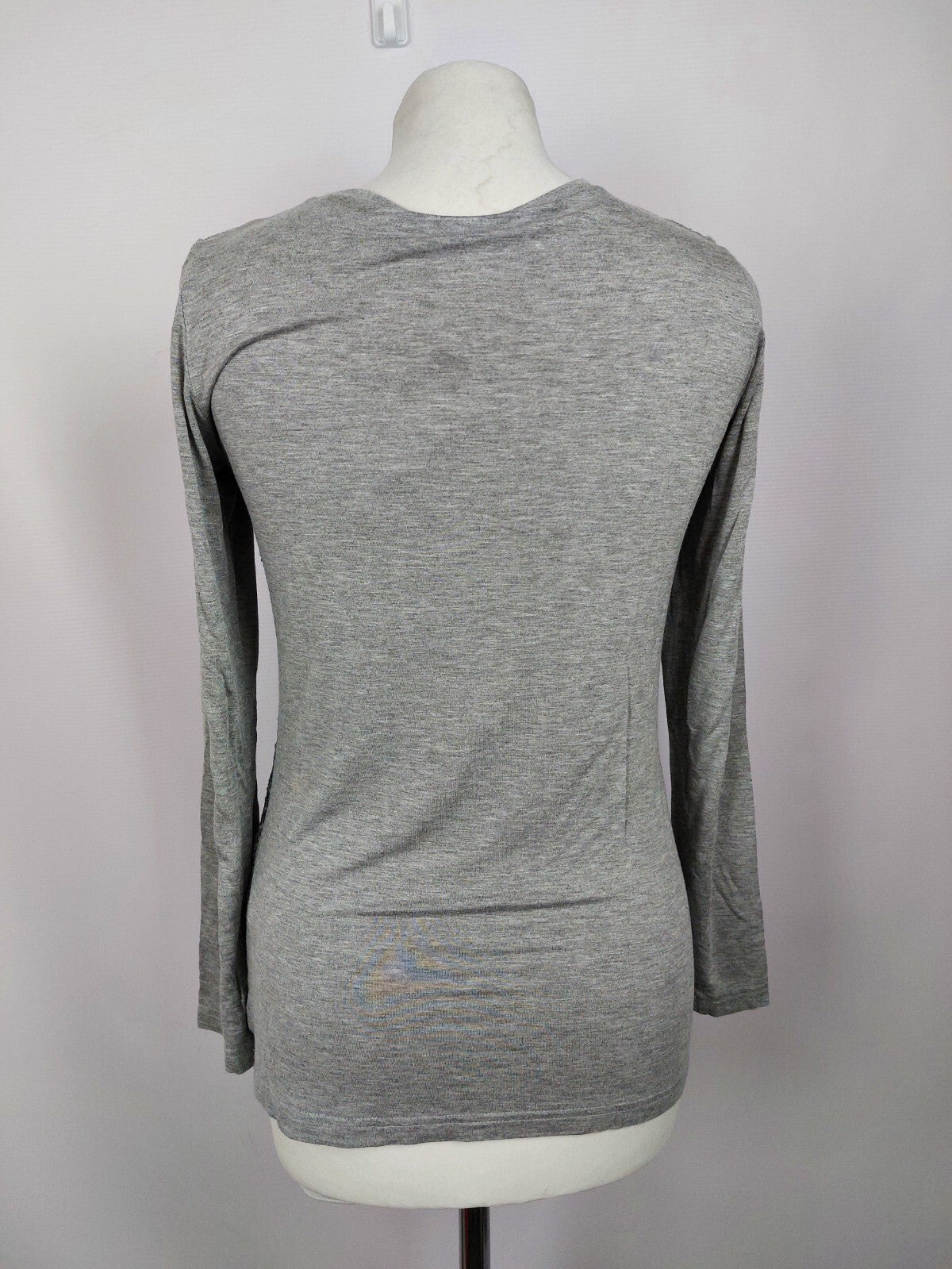 EK0325 Damen Langarmshirt von just white, grau, Gr. 345
