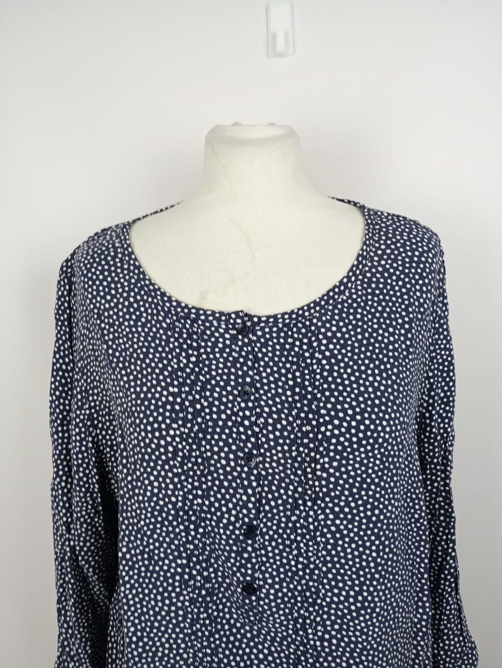 EK3536 Damen Bluse von Bonita, blau, weiß gepunktet, Gr. 441