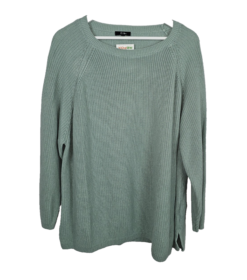 EK7914 Damen Pullover von C&A, Grau-Grün, Gr. XXL0