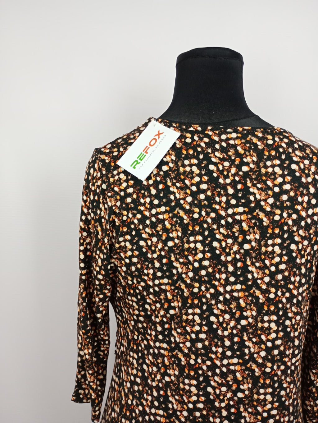 EK5306 Damen Kleid, schwarz/beige/orange, Gr. XL5