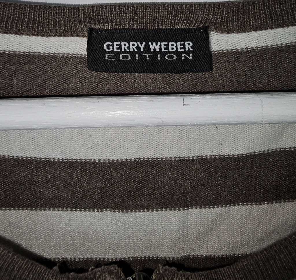 EK7774 Damen Strickjacke von Gerry Weber, braun-weiß, Gr.442