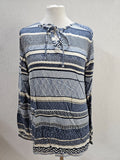 EK5782 Damen Bluse von Gina Benotti, blau/beige/weiß, Gr. M (40/42)0