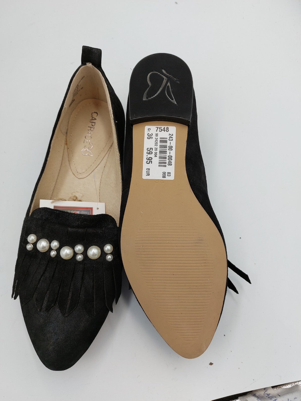 ES0356 Damen Ballerinas von Caprice, schwarz, Gr. 367