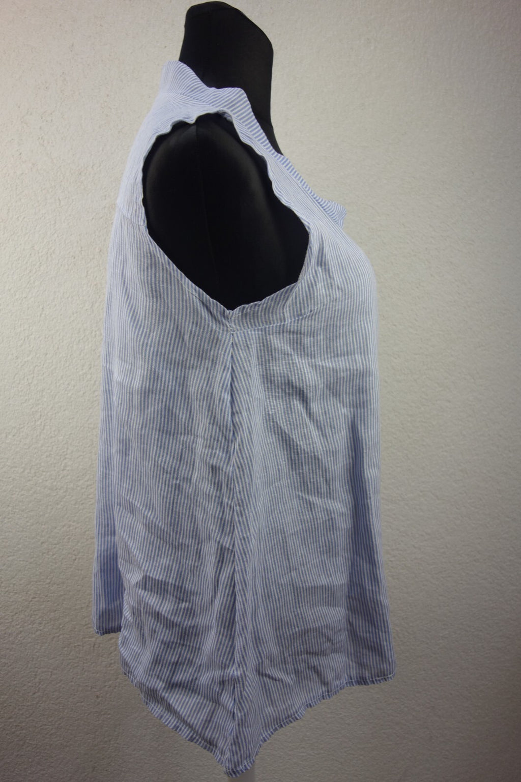 EK4059 Damen Bluse made in Italy, blau/weiß gestreift, Gr. L3