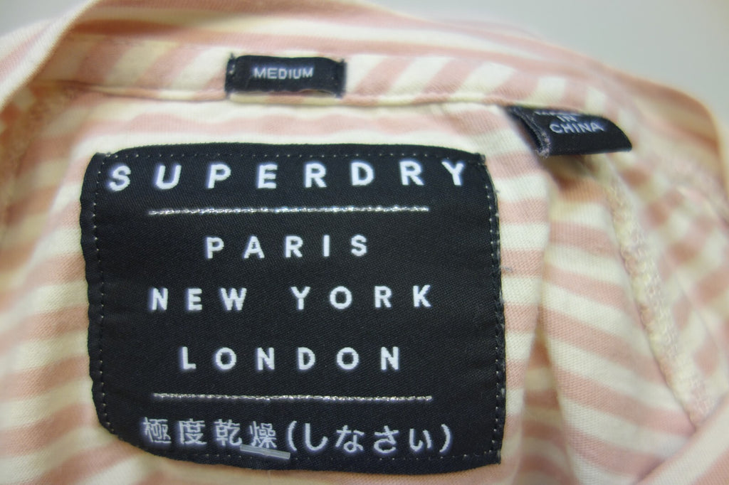 EK2414 Damen Oberteil von Superdry Größe M rosa, weiß gestreift4
