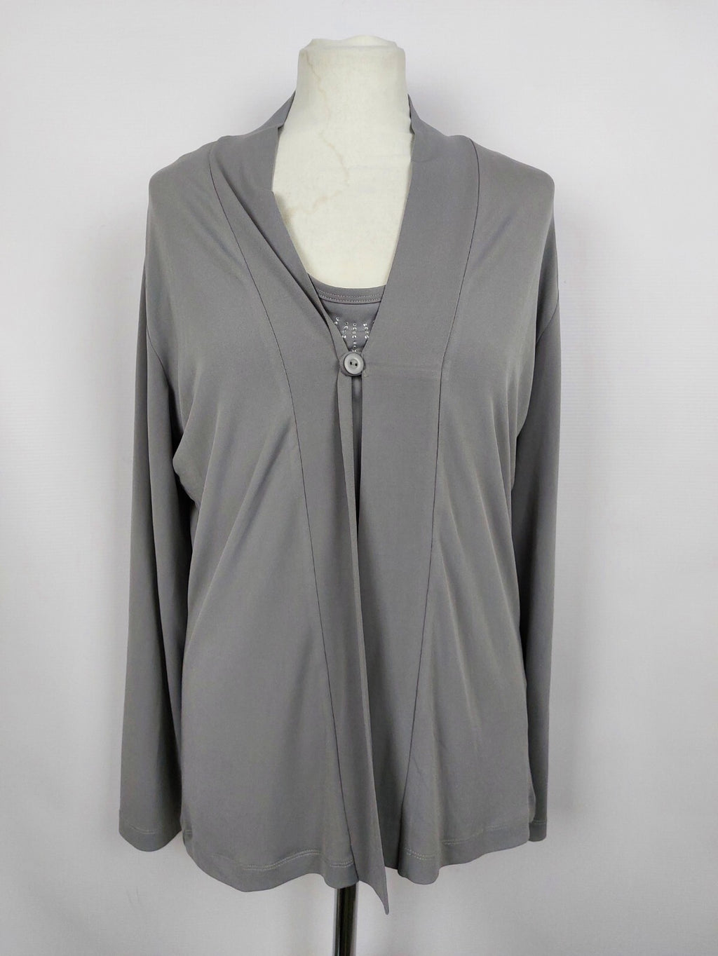EK4417 Damen Set (Top + Jäckchen) von Helena Vera, grau, Gr. 401