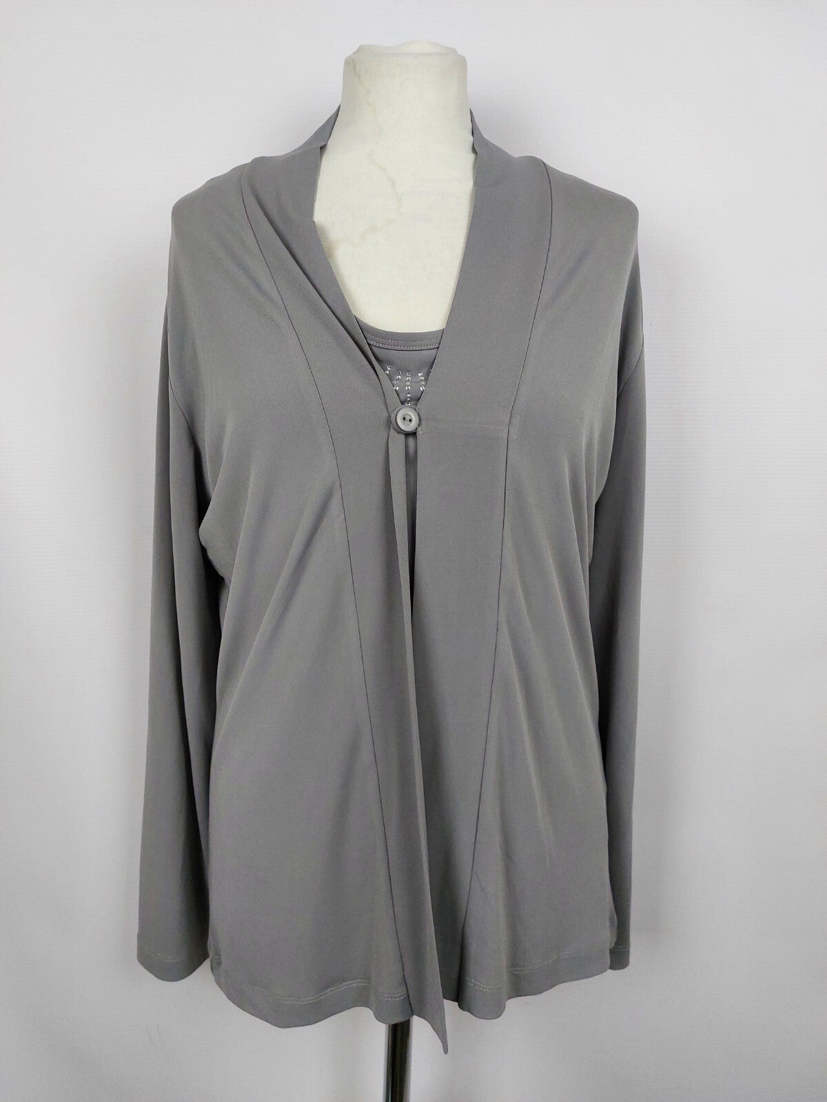 EK4417 Damen Set (Top + Jäckchen) von Helena Vera, grau, Gr. 401