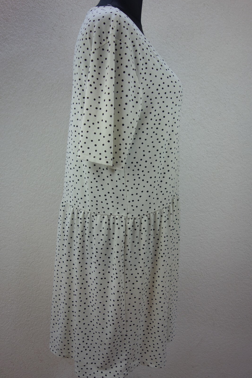 EK0925 Damen Kleid von Jean Pascal, weiß mit Punkten, Gr. L3
