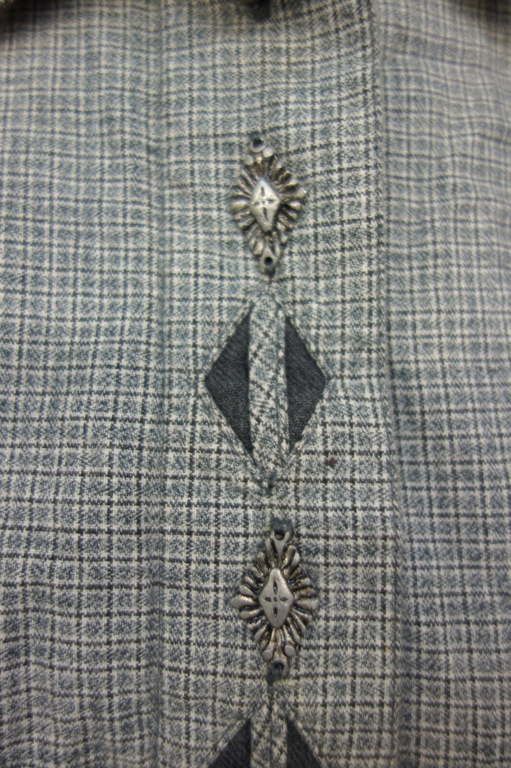 EK1531 Damen Bluse von Meico Landhaus Look, grau, kariert, Gr. L2