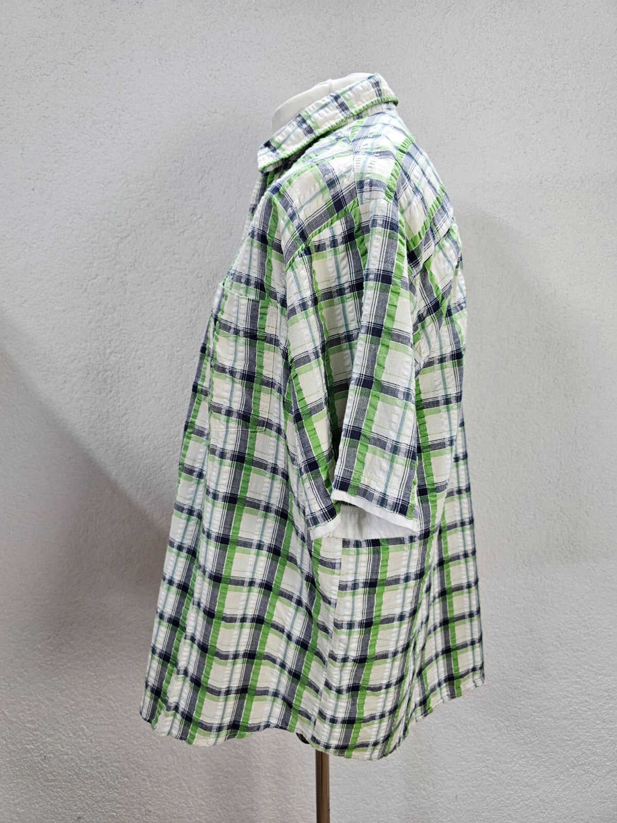 EK6086 Herren Hemd von Man`s World Casual, grün-weiß, Gr.45/463