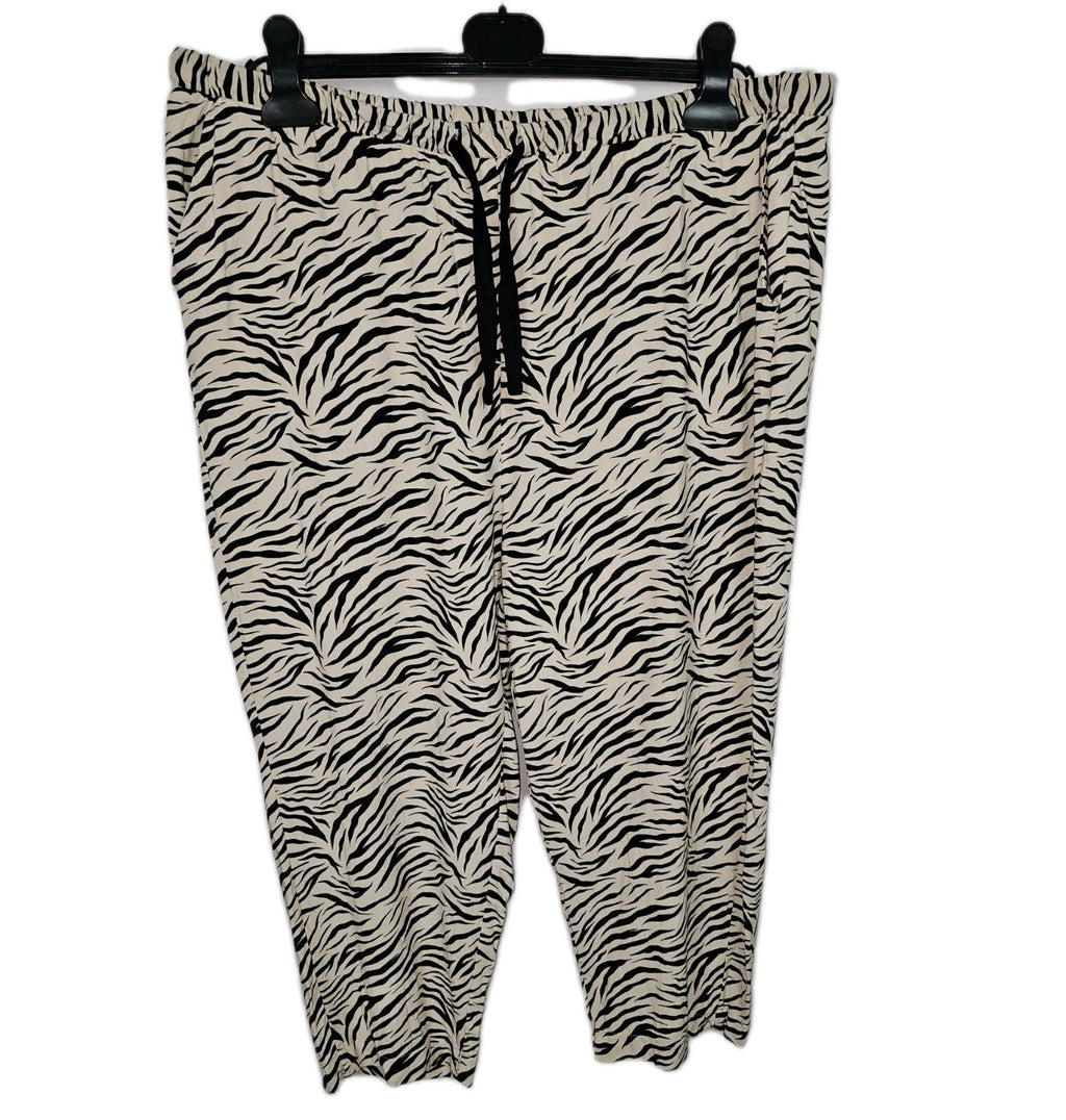 EK9854 Damen Stoffhose von Laura Torelli, beige-schwarz, Zebramuster, Gr.L0
