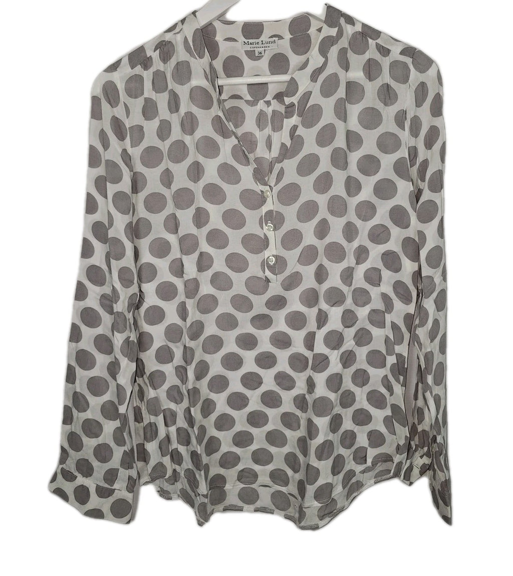 EK9954 Damen Bluse von Marie Lund, weiß-grau, Gr.360