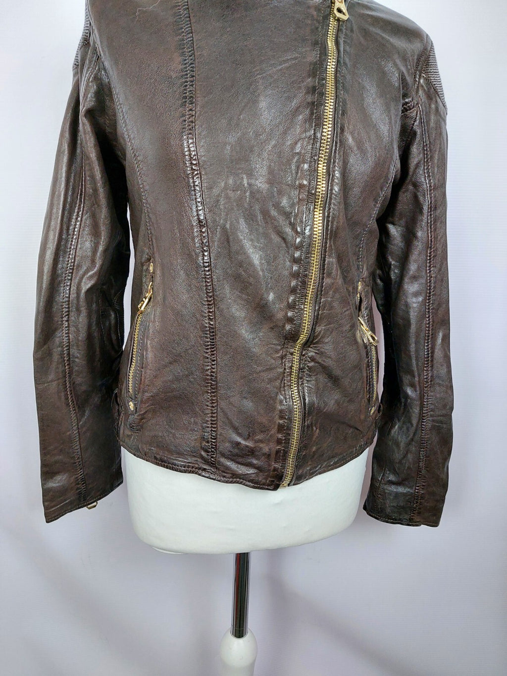 EK3165 Damen Lederjacke von Gipsy, braun, Gr. L (fällt kleiner aus)2