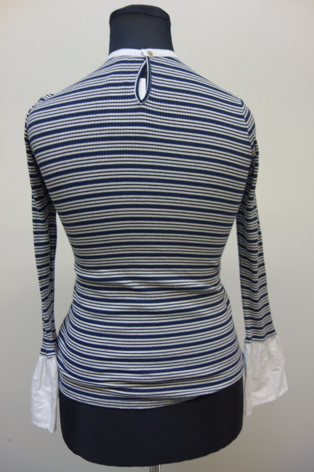 EK3613 Damen Langarmshirt von Esprit, blau/weiß gestreift, Gr. S4