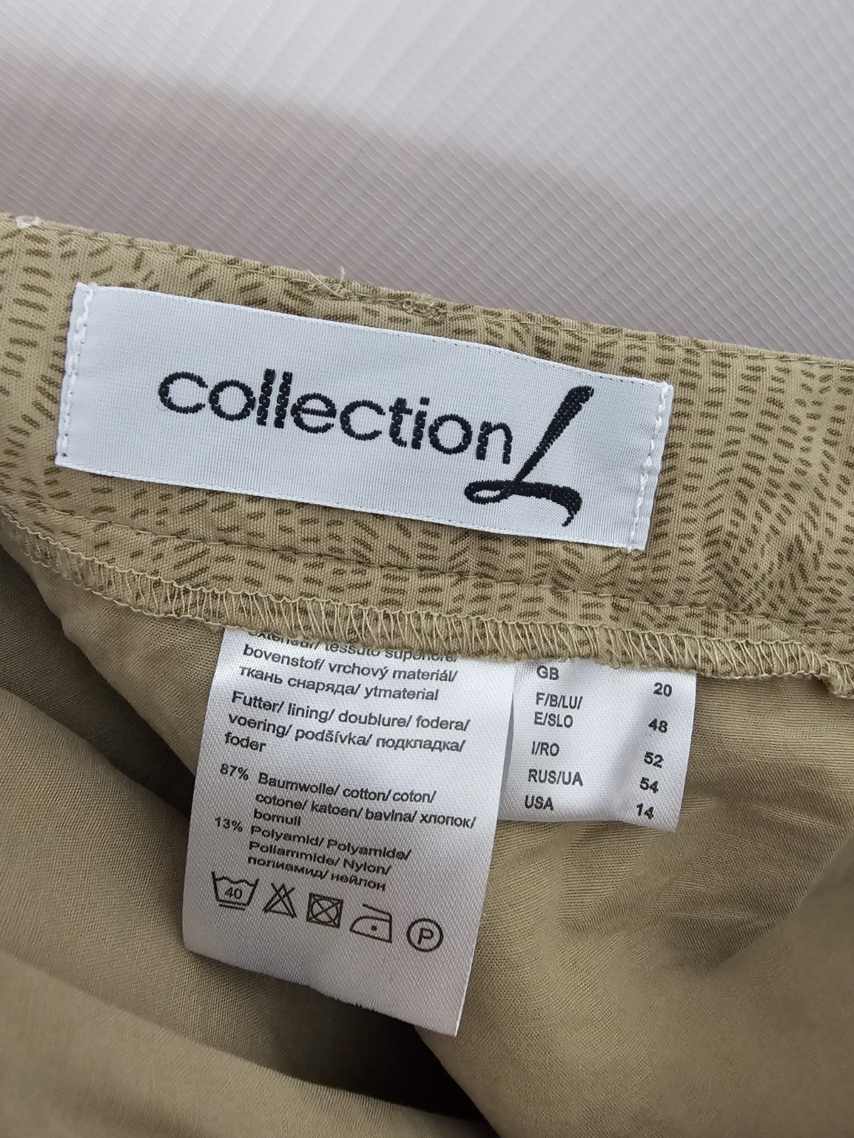 EK6769 Damen Rock von CollectionL Mit Unterhose, Gr. 46, Braun2