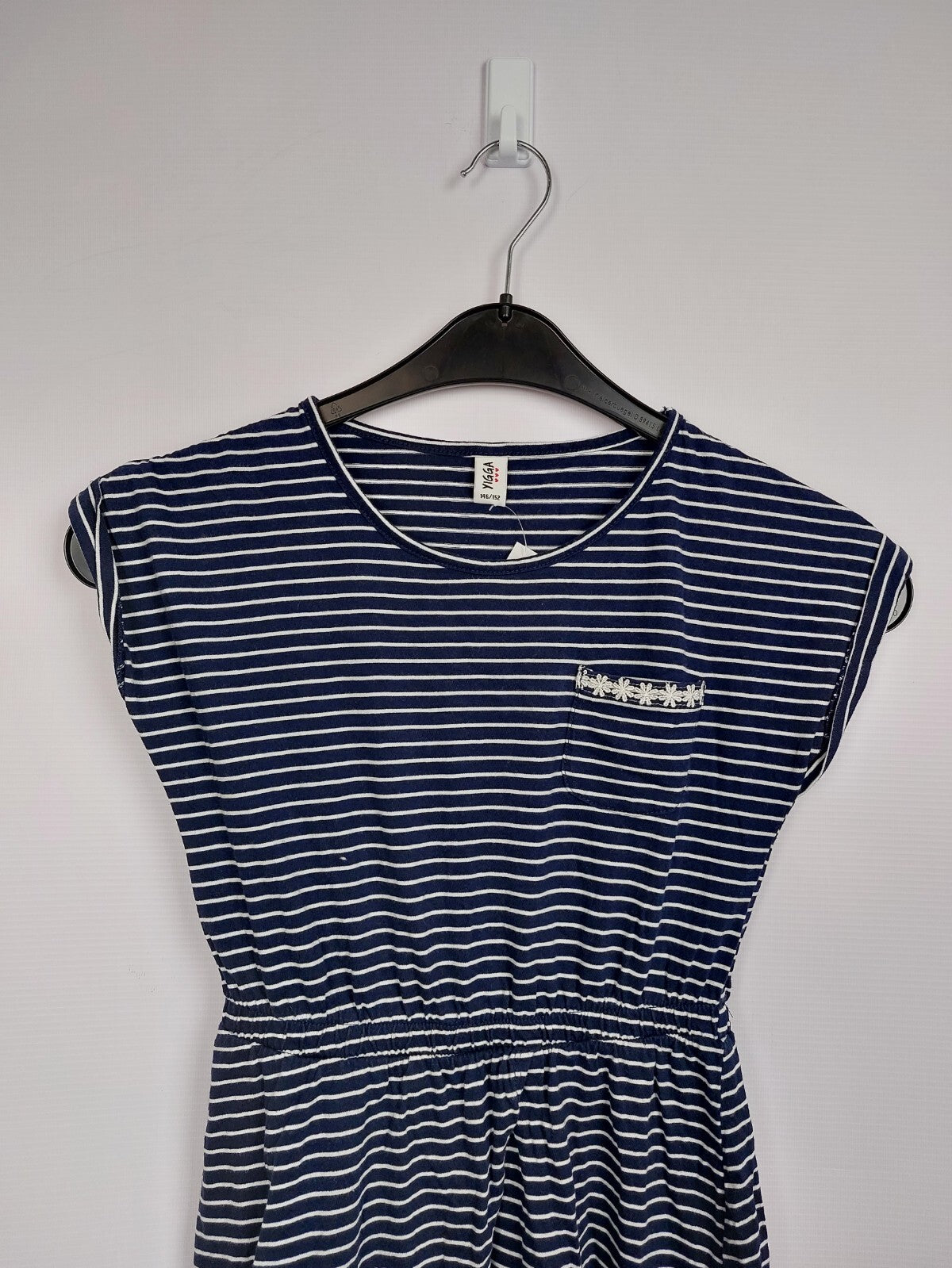 EK4552 Mädchen Kleid von Yigga, blau-weiß, Gr.146/1521