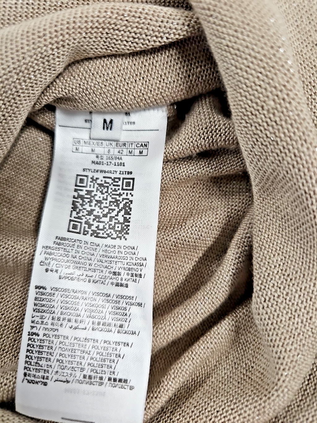 EK 7662 Guess Oberteil Gold  Beige Gr M4