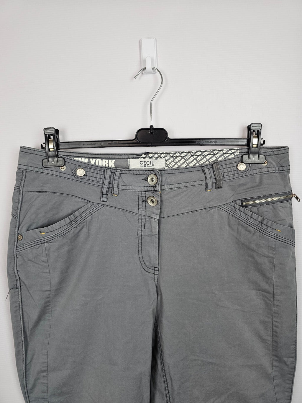 EK5687 Damen  Capri Hose von Cecil, grau, Gr. W341